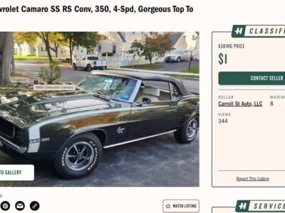 1969 Chevrolet Camaro SS RS Convertible — The $1 Listing That Proves Why Dealers Keep Missing Real Buyers