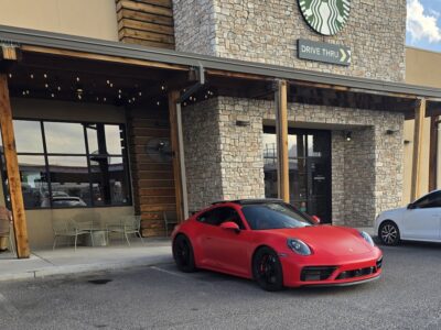 Happy Parking Spot: Matte Red Porsche 911 GTS Spotted At Starbucks