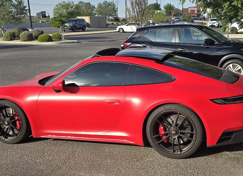 Happy Parking Spot: Matte Red Porsche 911 GTS Spotted At Starbucks