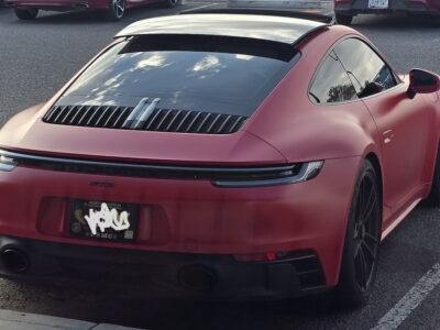 Happy Parking Spot: Matte Red Porsche 911 GTS Spotted At Starbucks