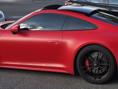 Happy Parking Spot: Matte Red Porsche 911 GTS Spotted At Starbucks