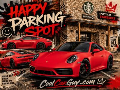 Happy Parking Spot: Matte Red Porsche 911 GTS Spotted At Starbucks